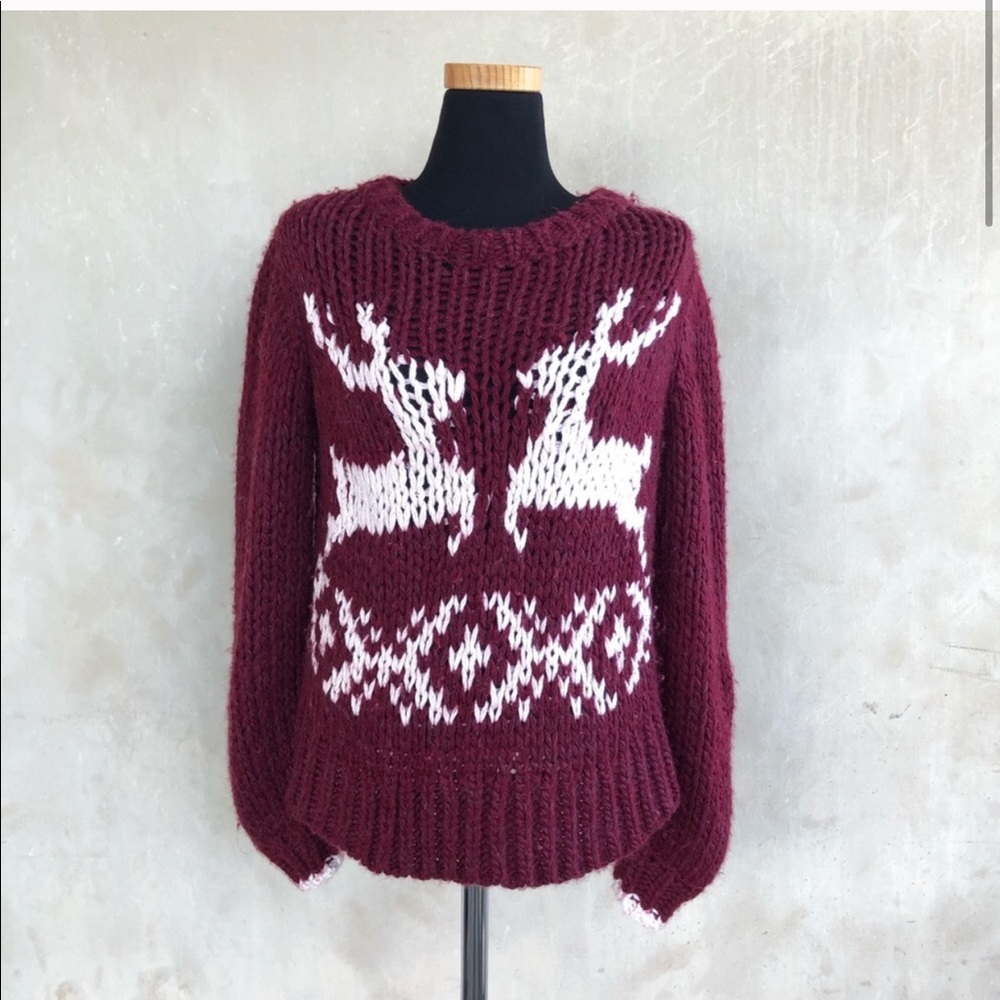 Free people dancer prancer chunky knit sweater
